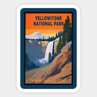 Yellowstone National Park Vintage Travel Poster Sticker